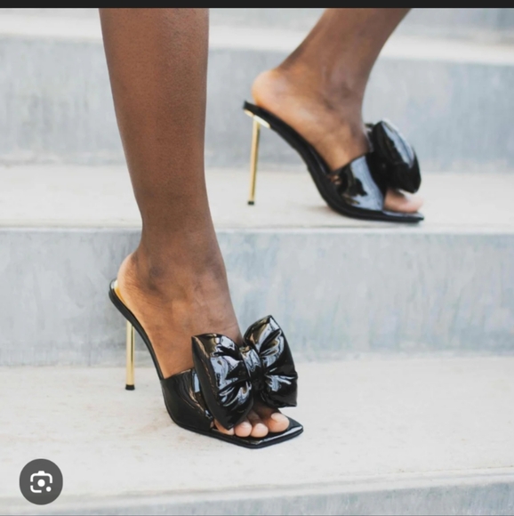 Jeffrey Campbell Bow Down Heel Puff Bow Faux Leather - Picture 13 of 13